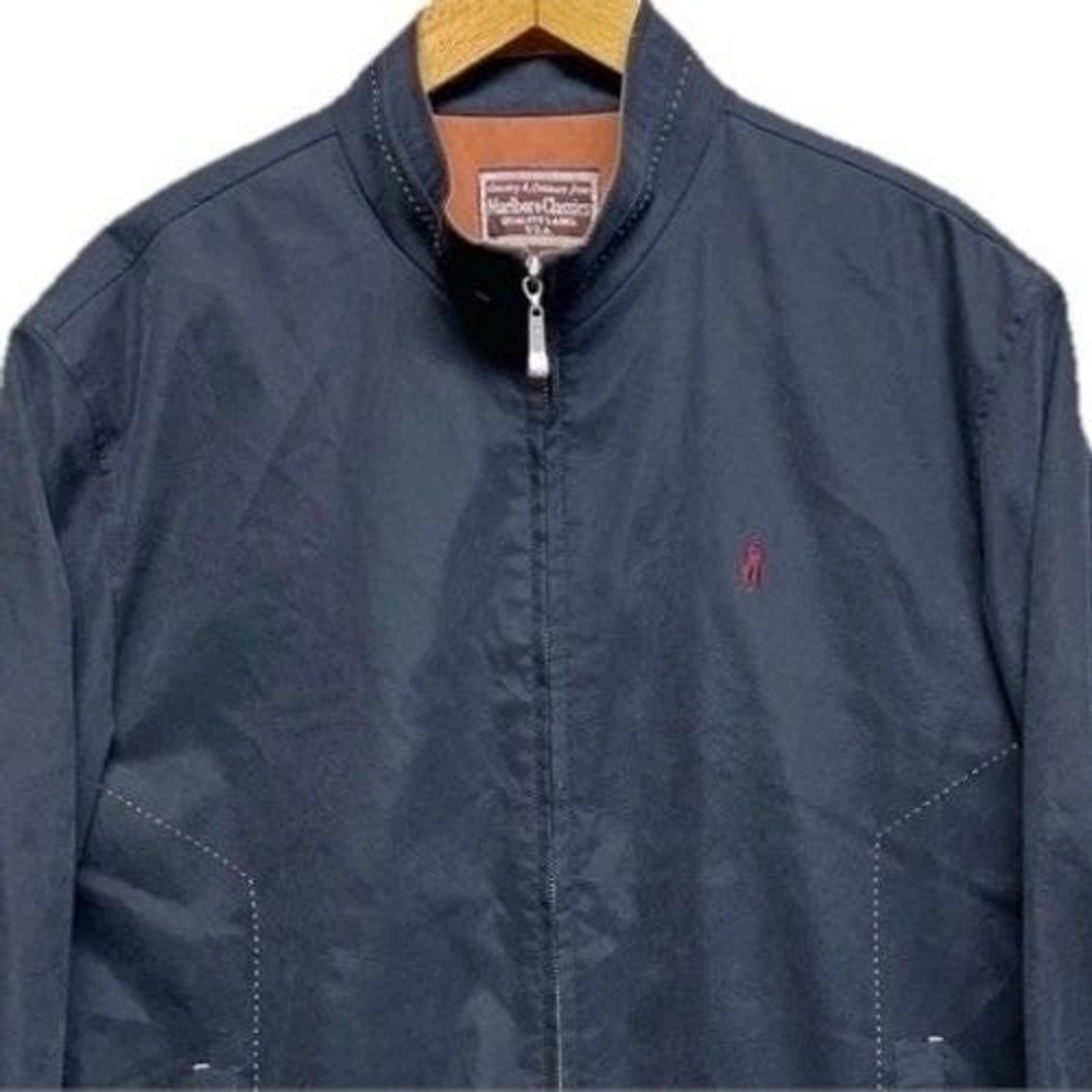 Marlboro‎ Classics Vintage Bomber Windbreaker Jacket XXL Mock Neck MCP  Y2K